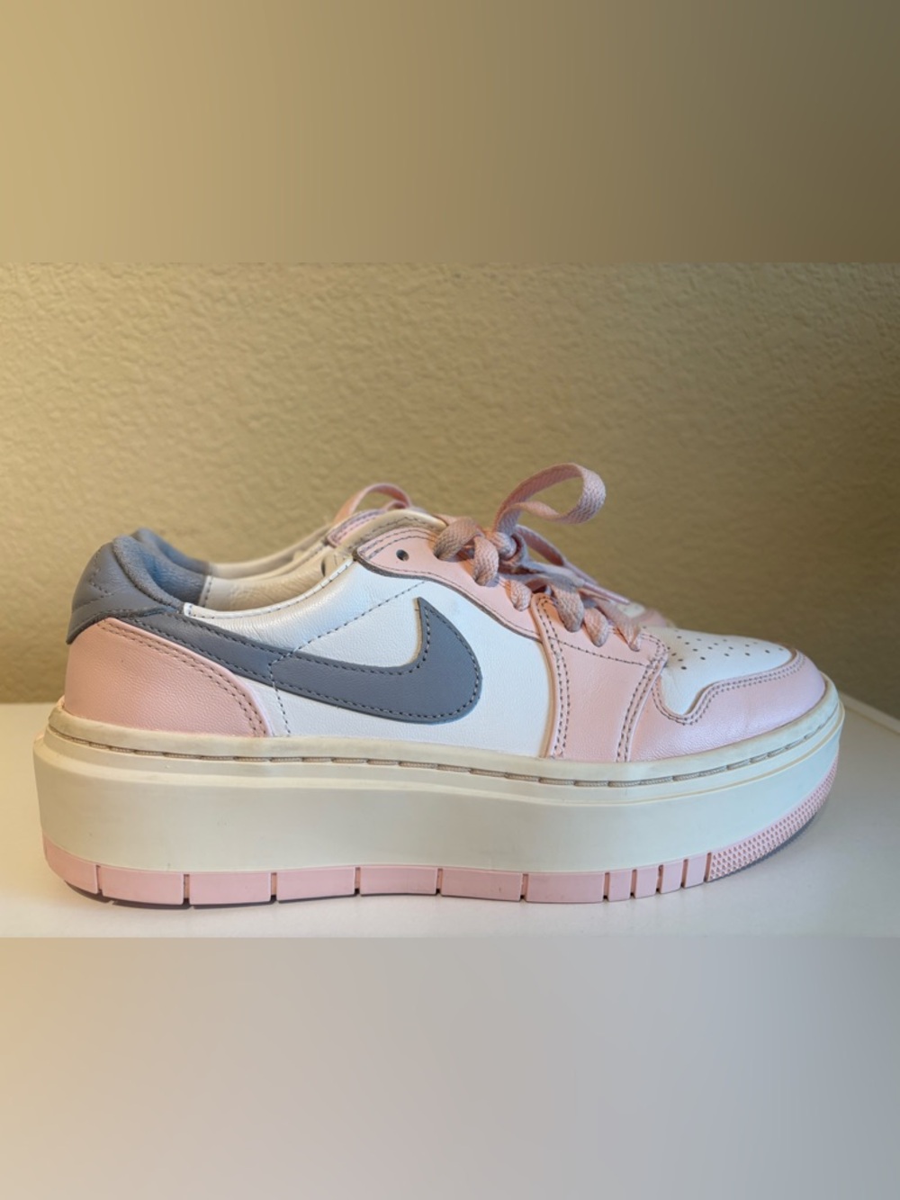 Nike Women’s Platform Sneaker in Pink, White & Gray